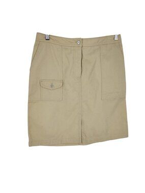 NWT 10 Khaki Utility Skirt Safari Cargo Pockets Y2K Lauren Ralph Lauren LRL